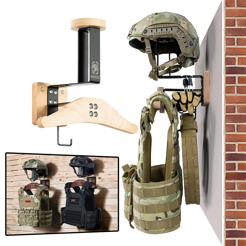 Cycling Gear Wall Mount - Motorcycle Helmet Holder Wall Mount, Tactical