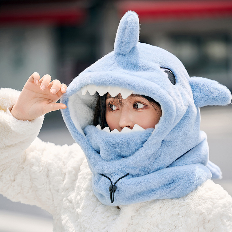 Cycling Gear To Keep You Warm - Fleece Shark Balaclava Mask Hat 3Color