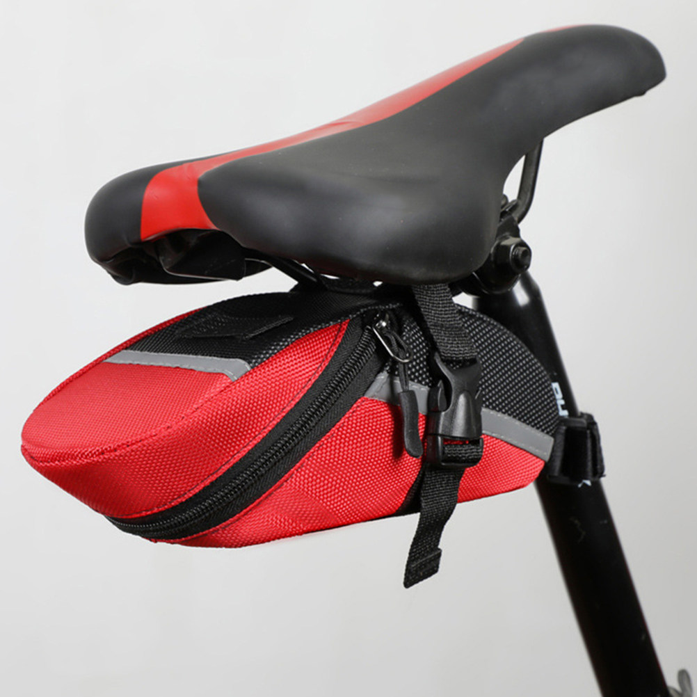 Cycling Gear Organiser - Red Waterproof Bike Saddle Tail Bag