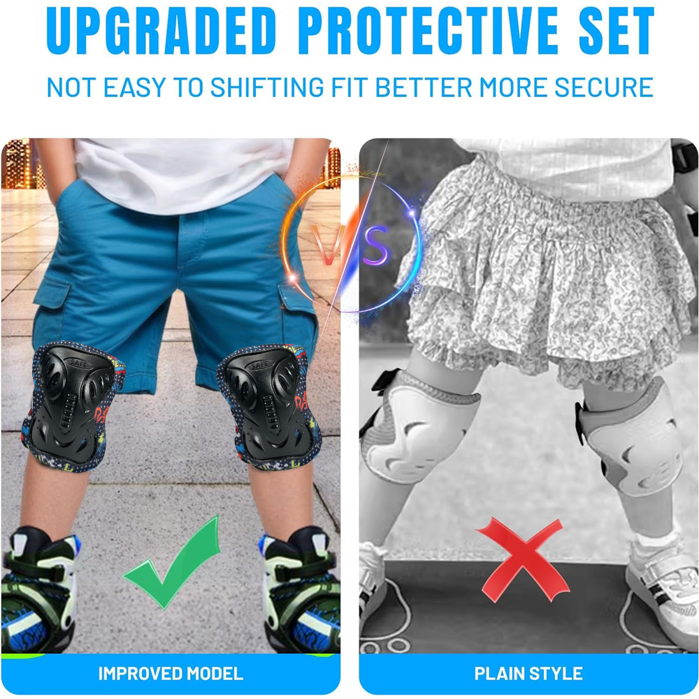 Cycling Gear Padding - 6 in 1 Protective Gear Set,