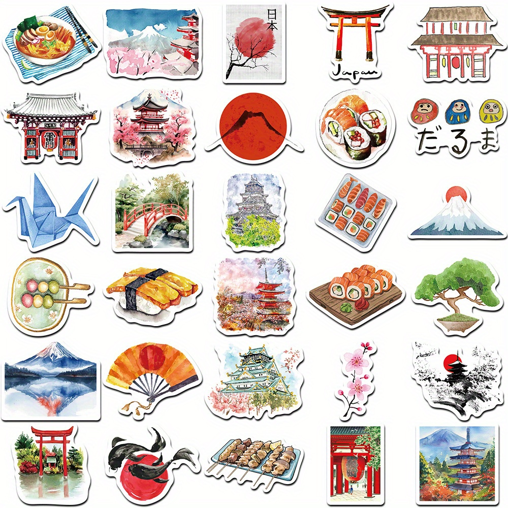 64pcs Watercolor Japan Travel  - Cycling Gear Japan avaliação e preço