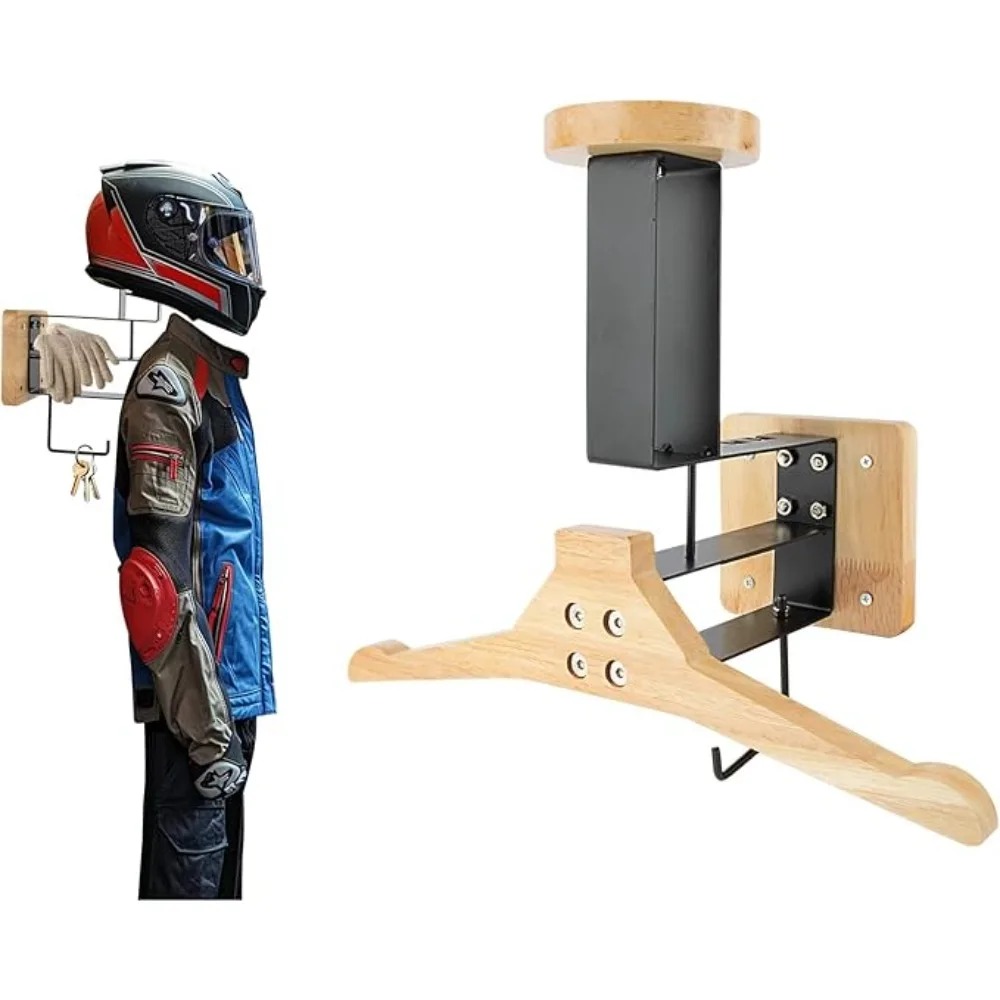 Motorcycle 1PCS Wooden Helmet  - Cycling Gear Wall Mount avaliação e preço