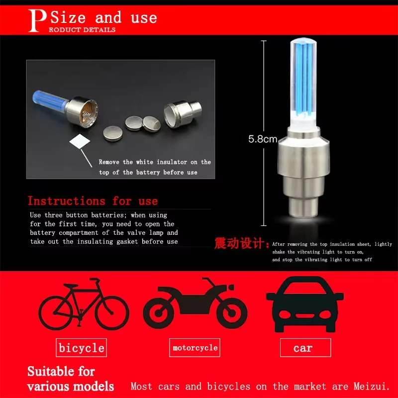 2PCS Bicycle Lights Motion Sen - Road Bike Tire avaliação e preço