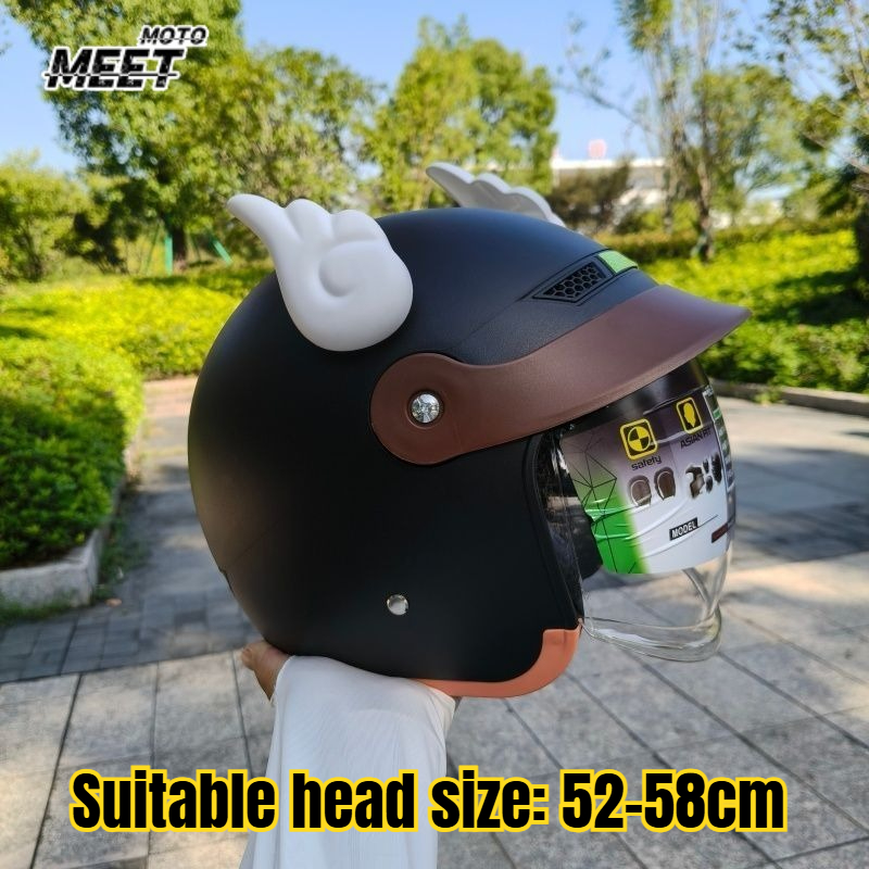 Retro Motorcycle Helmet 3/4 Sh - Vintage Cycling Gear avaliação e preço