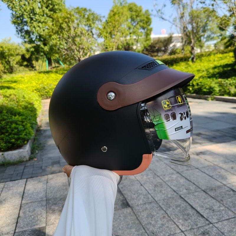 Retro Motorcycle Helmet 3/4 Sh - Vintage Cycling Gear avaliação e preço