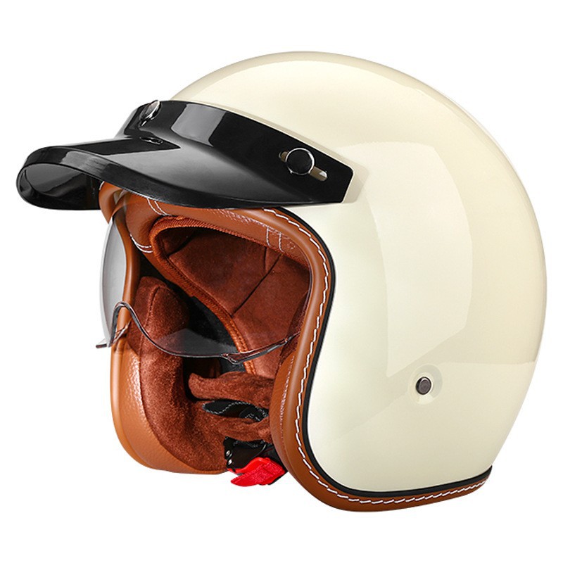 Motorcycle Helmet 3/4 Shell Mo - Vintage Cycling Gear avaliação e preço