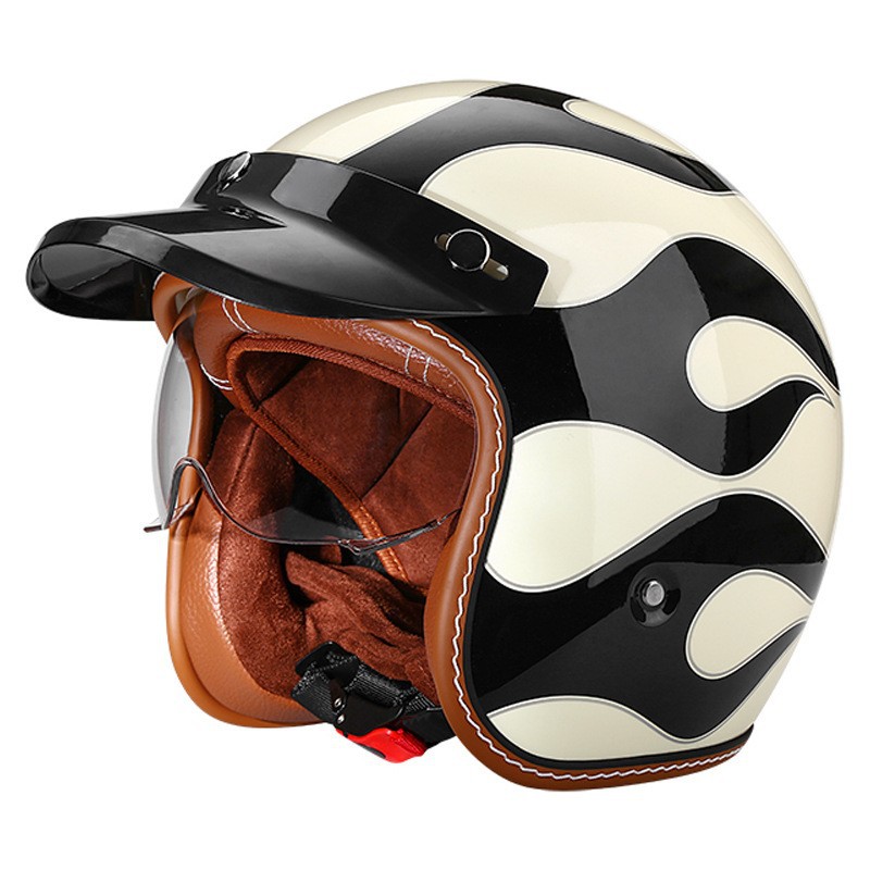 Motorcycle Helmet 3/4 Shell Mo - Vintage Cycling Gear avaliação e preço