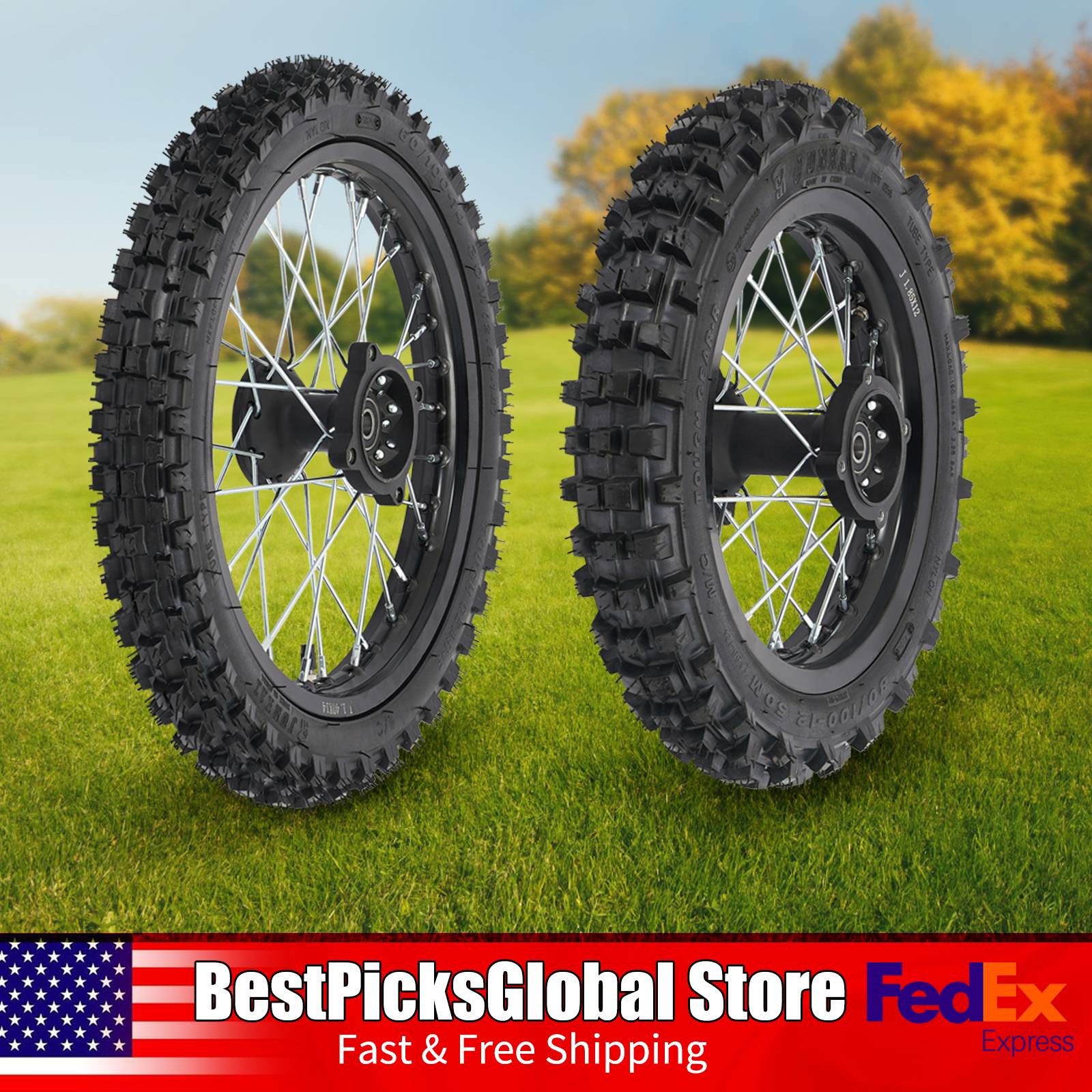 Front&Rear Wheel Set, 80/100-1 - Road Bike Tire avaliação e preço