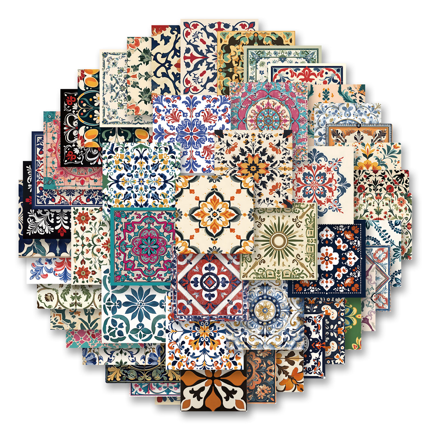 50pcs Vintage patterned tile G - Vintage Cycling Gear avaliação e preço