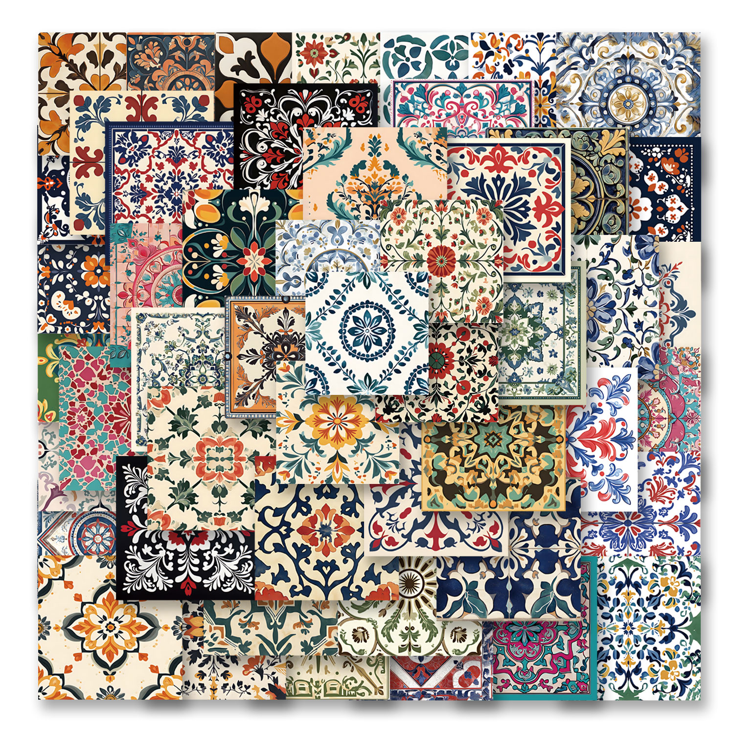 50pcs Vintage patterned tile G - Vintage Cycling Gear avaliação e preço