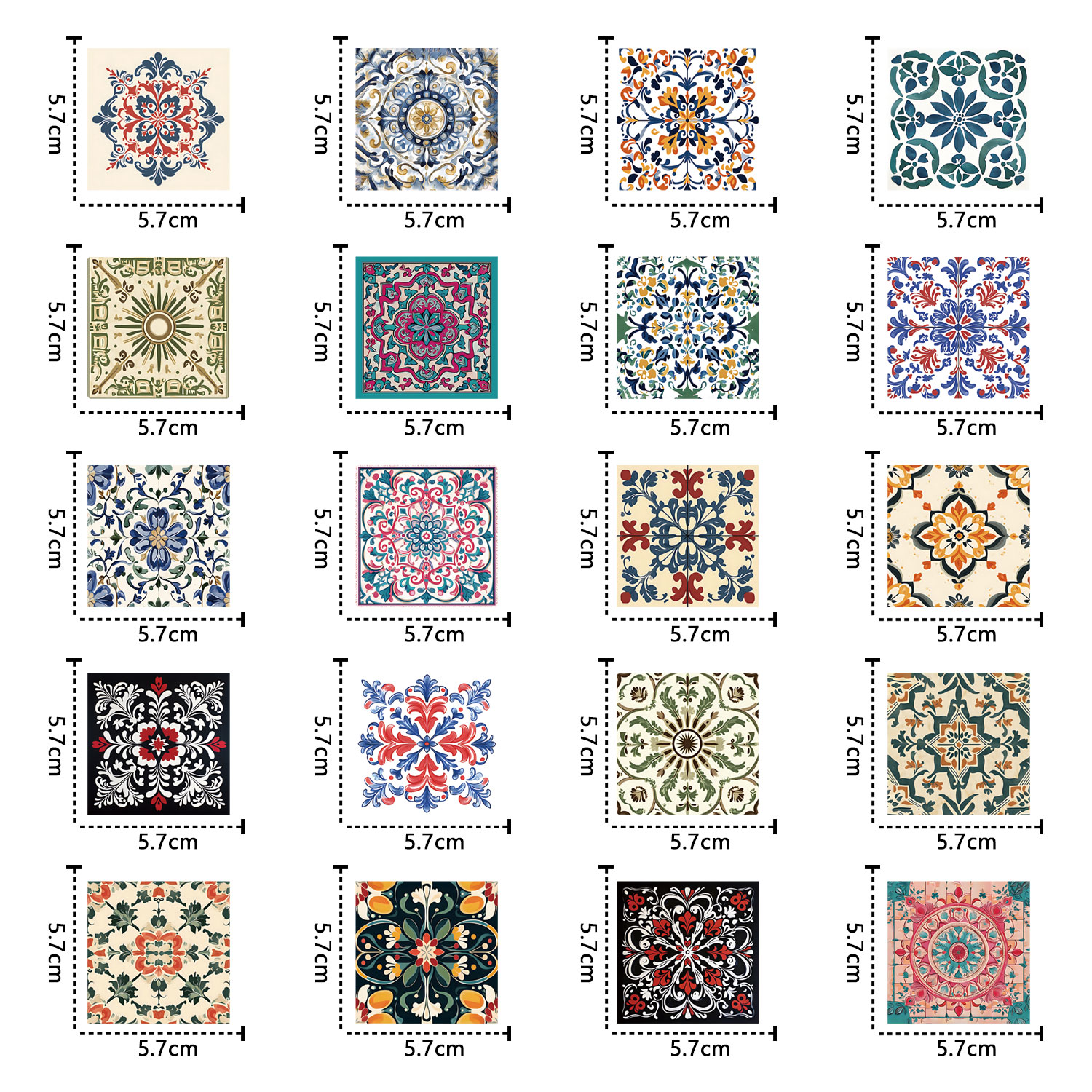 50pcs Vintage patterned tile G - Vintage Cycling Gear avaliação e preço