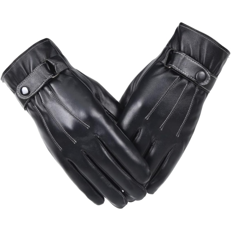Men's Gloves PU Leather Plush  - Cycling Hand Gear avaliação e preço