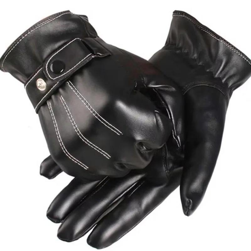 Men's Gloves PU Leather Plush  - Cycling Hand Gear avaliação e preço